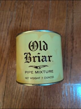 Vintage Old Briar Pipe Mixture 7 Ounce Tin Can with Lid + Can Opener